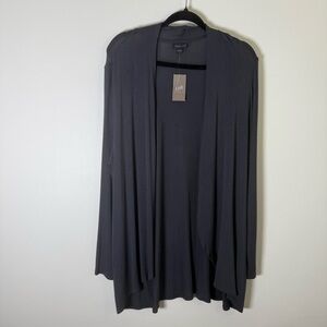 J. Jill Wearever Gray Open Front Lightweight Cardigan Size XL NWT